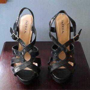 Paprika Platform Stiletto Strapy Sandals Size 9